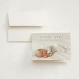 "Our Hearts" - Birth Announcement Thank You Cards in Fog by Julia Hall - Front