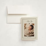 "Elegant Bow Holiday" - Birth Announcement Thank You Cards in Charcoal by Chelsea Petaja - Front