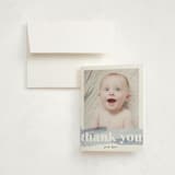 "Painted Splash Name" - Birth Announcement Thank You Cards in Aqua by Alethea and Ruth - Front