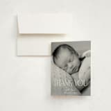 "Little Introduction" - Birth Announcement Thank You Cards in Stone by Pixel and Hank - Front