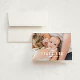 "Indie" - Birth Announcement Thank You Cards in Cloud by Lauren Chism - Front