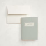 "Linen frame" - Birth Announcement Thank You Cards in Powder by Lea Delaveris - Front