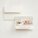 "Menil" - Birth Announcement Thank You Cards in Fawn by Megan Davis - Front