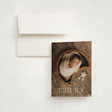 "Little Heart" - Birth Announcement Thank You Cards in Caramel by Corinne Malesic - Front