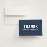 "Statement" - Birth Announcement Thank You Cards in Marine by Sara Hicks Malone - Front
