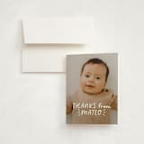 "Fun Hello" - Birth Announcement Thank You Cards in Cloud by Jackie Crawford - Front