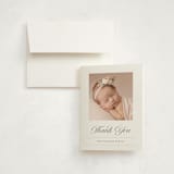 "Elegance" - Birth Announcement Thank You Cards in Peony by Pixel and Hank - Front