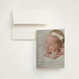 "Close Up" - Birth Announcement Thank You Cards in Cotton by Angela Thompson - Front