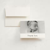 "simple in serif" - Birth Announcement Thank You Cards in Snow by Bramble Studio - Front