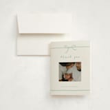 "Gift" - Birth Announcement Thank You Cards in Mint by Erin L. Wilson - Front