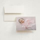 "Formal Classic" - Birth Announcement Thank You Cards in Powder by Carolyn MacLaren - Front