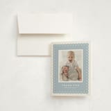 "Mickey fabric frame" - Birth Announcement Thank You Cards in Chambray by Lea Delaveris - Front
