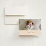 "Signature Babe" - Birth Announcement Thank You Cards in Peach by Jessica Williams - Front