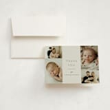 "Photo Stack" - Birth Announcement Thank You Cards in Boho Neutral by Ana Sharpe - Front