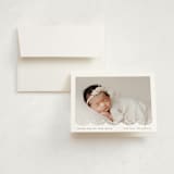 "Eyelet" - Birth Announcement Thank You Cards in Taupe by Lauren Chism - Front