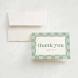 "Clarke" - Birth Announcement Thank You Cards in Mint by Robert and Stella - Front