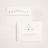 "Painted Flowers" - Birth Announcement Thank You Cards in Delft Blue by Ani Somi - FREE Recipient Addressing
