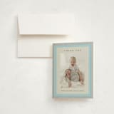 "Modern striped frame" - Birth Announcement Thank You Cards in Powder Blue by Jackie Crawford - Front