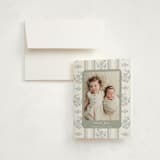 "Cottage Watercolor Ribbon" - Birth Announcement Thank You Cards in Periwinkle by Jackie Crawford - Front