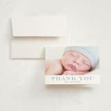 "Stately monogram" - Birth Announcement Thank You Cards in Powder by Stacey Meacham - Front
