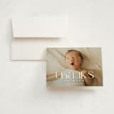 "Modern Name" - Birth Announcement Thank You Cards in Linen by Erica Krystek - Front
