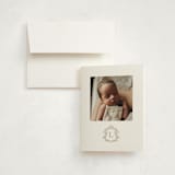 "Crested" - Birth Announcement Thank You Cards in Fawn by mo kelley - Front