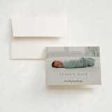"Vintage" - Birth Announcement Thank You Cards in Fog by Sara Hicks Malone - Front