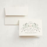 "Hearts and Stripes" - Birth Announcement Thank You Cards in Seafoam by Griffinbell Paper Co. - Front