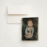 "Focus" - Birth Announcement Thank You Cards in Snow by Yaling Hou Suzuki - Front