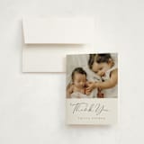 "Our Story" - Birth Announcement Thank You Cards in Chocolate by Jessica Williams - Front
