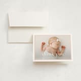 "Portraiture" - Birth Announcement Thank You Cards in Rose by Alexandra Cohn - Front