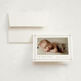 "Soft plaid" - Birth Announcement Thank You Cards in Cement by Stacey Meacham - Front