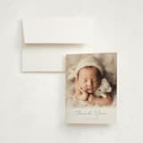 "Stitched Frame" - Birth Announcement Thank You Cards in Sky by Nicole Walsh - Front