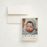 "First-Name Basis" - Birth Announcement Thank You Cards in Onyx by Genna Blackburn - Front