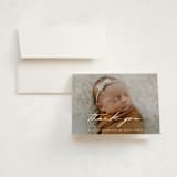 "Sweeping Name" - Birth Announcement Thank You Cards in Cloud by Alethea and Ruth - Front