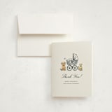 "Family Doodle" - Birth Announcement Thank You Cards in Slate by Jennifer Lew - Front