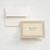 "Vintage placemat" - Birth Announcement Thank You Cards in Pond by Creo Study - Front