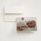 "Sweet Beginning" - Birth Announcement Thank You Cards in Cloud by Shirley Lin Schneider - Front