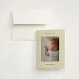 "Petal Frame" - Birth Announcement Thank You Cards in Buttercream by Ani Somi - Front