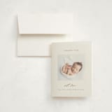 "Over the Moon" - Birth Announcement Thank You Cards in Fawn by AK Graphics - Front