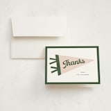 "Pennant" - Birth Announcement Thank You Cards in Ivy by Pixel and Hank - Front