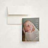 "Newest addition" - Birth Announcement Thank You Cards in Snow by Elan Studio - Front