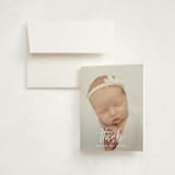 "Outnumbered" - Birth Announcement Thank You Cards in Snow by Olivia Raufman - Front