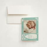 "All God's Creatures" - Birth Announcement Thank You Cards in Narwhal by Carrie ONeal - Front