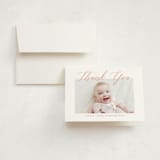 "Sweet Script" - Birth Announcement Thank You Cards in Sweet Pea by Jennifer Postorino - Front