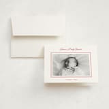 "Preppy Cloud" - Birth Announcement Thank You Cards in Strawberry by Carolyn MacLaren - Front
