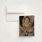 "Modern Meet" - Birth Announcement Thank You Cards in Linen by Erica Krystek - Front