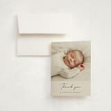 "Siblings" - Birth Announcement Thank You Cards in Bamboo by Corinne Malesic - Front