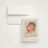 "Joyful Memories" - Birth Announcement Thank You Cards in Peony by Sara Hicks Malone - Front