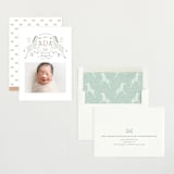 "Hearts and Stripes" - Birth Announcements in Seafoam by Griffinbell Paper Co. - Assembled
